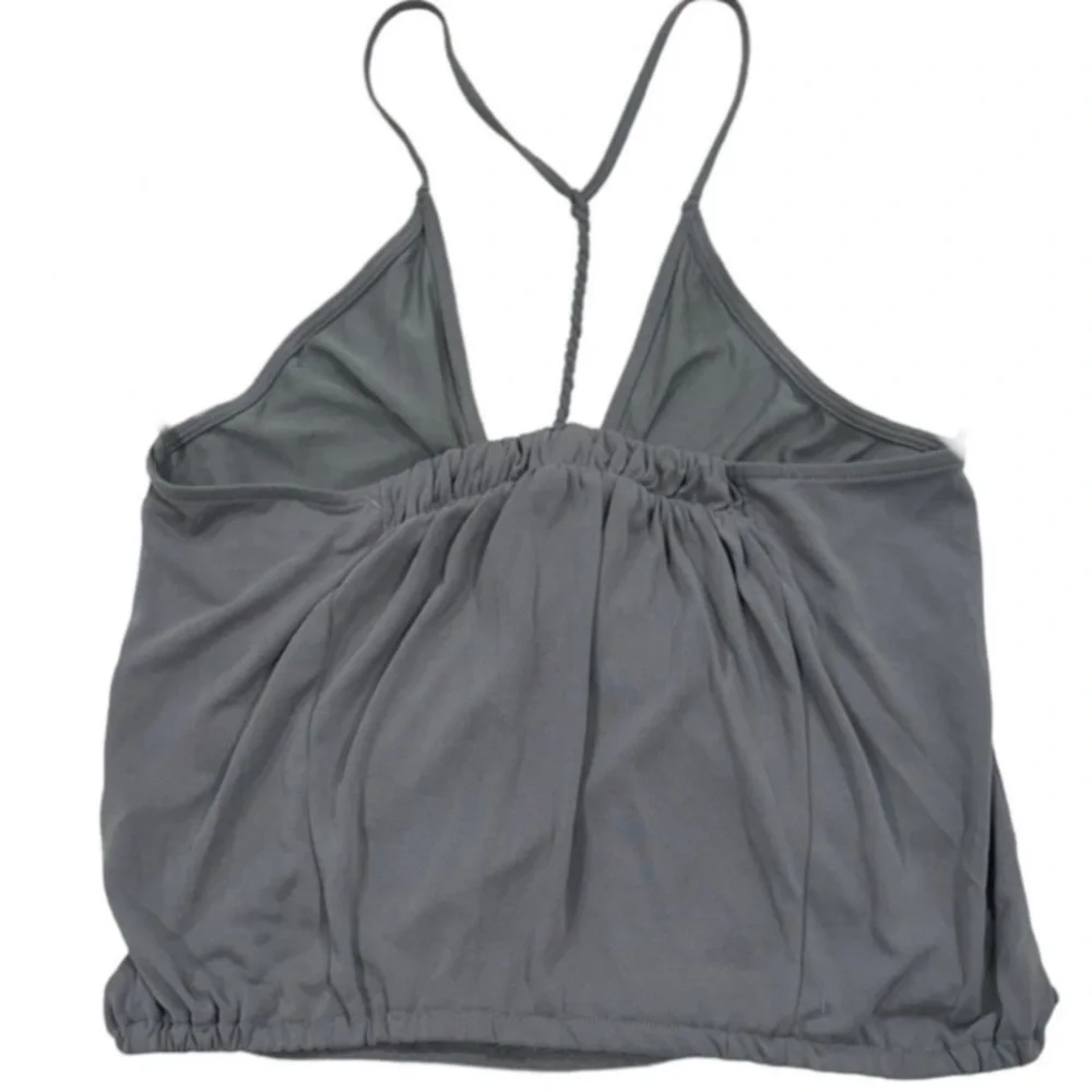 SPLENDID Strappy Racer Twist Back Tank Top Gray NWT Medium - Picture 2 of 5